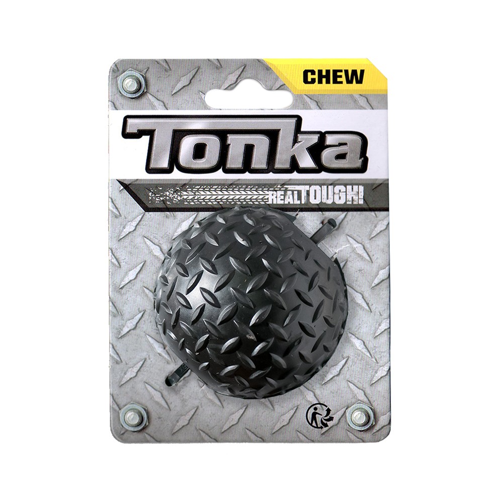 Игрушка для собак TONKA Мяч рифленый, цвет черный 6,4см