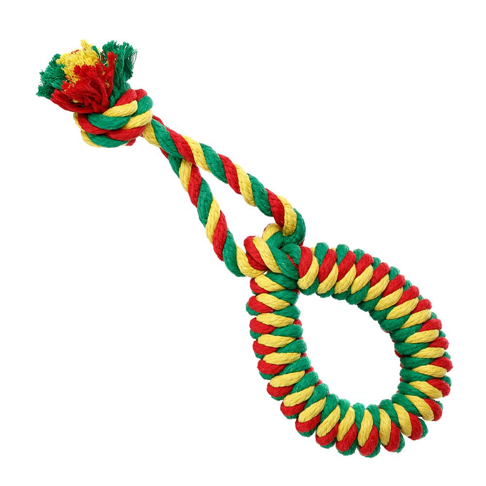 Игрушка для собак DOGLIKE Dental Knot Кольцо канатное среднее (Красный-желтый-зеленый)