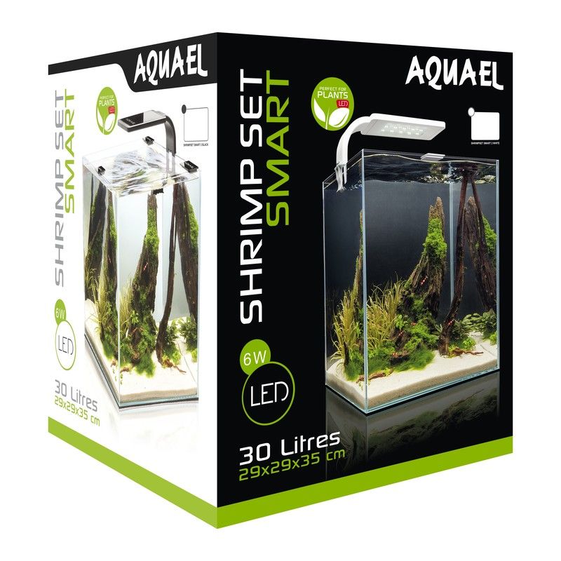 Аквариум AQUAEL Shrimp Set Smart 30 белый, 29х29х35см 30л аквариум aquael shrimp set smart led d n 10 10л черный 20х20х25см