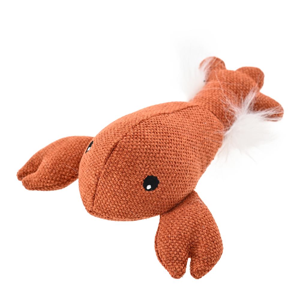 Игрушка для собак Foxie Sea Life Лобстер с пищалкой и шуршалкой 15,5х19cм плюш