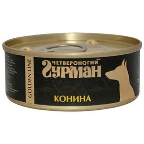 Корм для собак ЧЕТВЕРОНОГИЙ ГУРМАН Golden Line конина в желе конс. 100г
