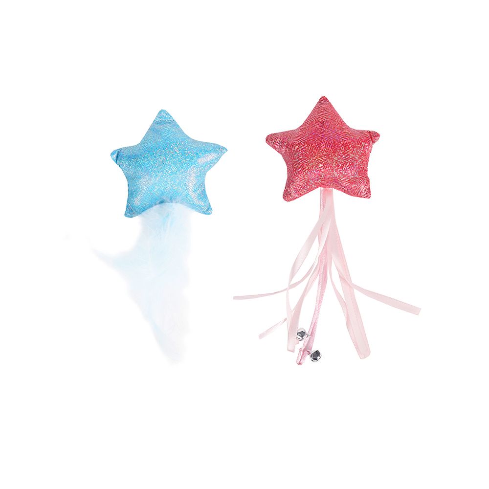Игрушка для кошек CHOMPER Magical Набор Звезды с перьями и ленточками 2 шт