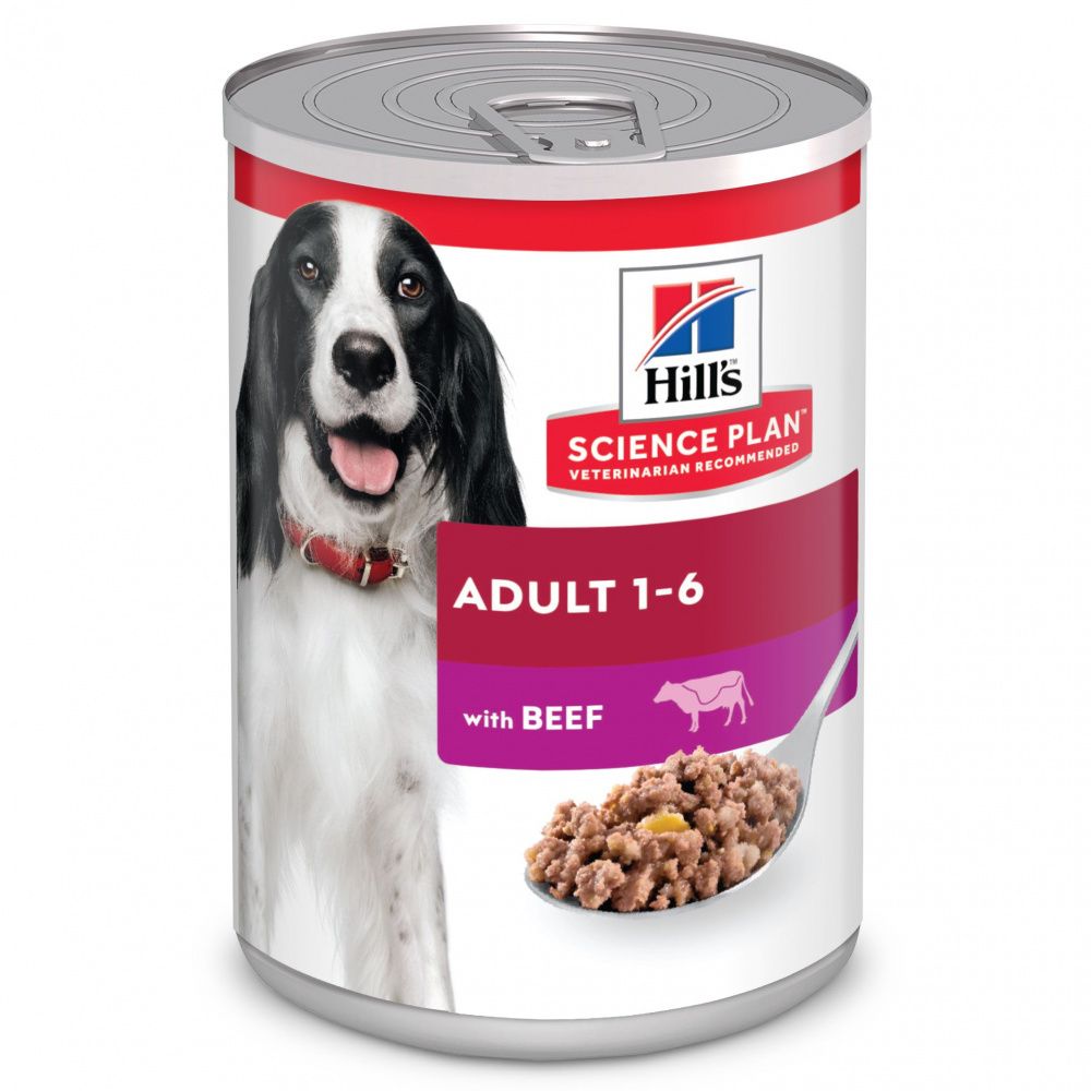 Корм для собак Hill's Science Plan говядина банка 370г загуститель пищи для взрослых и детей с 3 лет банка disphagia нутриэн 370г