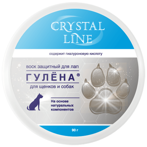 Воск для лап Apicenna CRYSTAL LINE ГУЛЕНА защитный, 90г apicenna crystal line зубастик спрей стоматологический для кошек и собак 30 мл