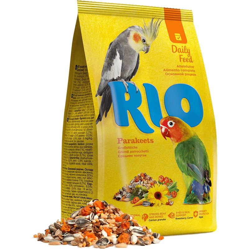 Корм для птиц RIO для средних попугаев 1кг rio корм для средних попугаев основной 500 г