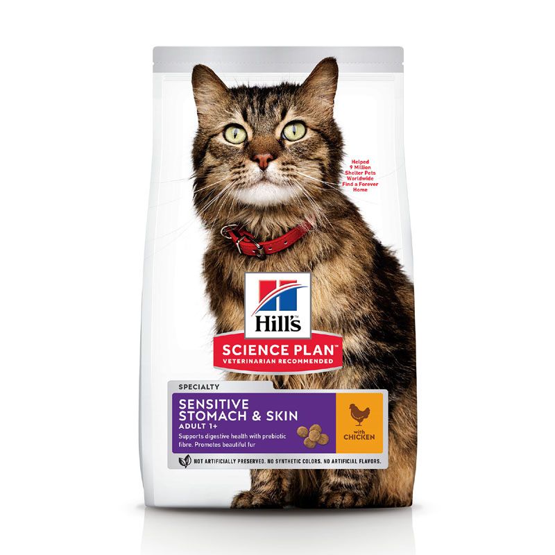 Корм для кошек Hill's Sensitive Stomach & Skin c чувствительной кожей и желудком сух. 1,5кг