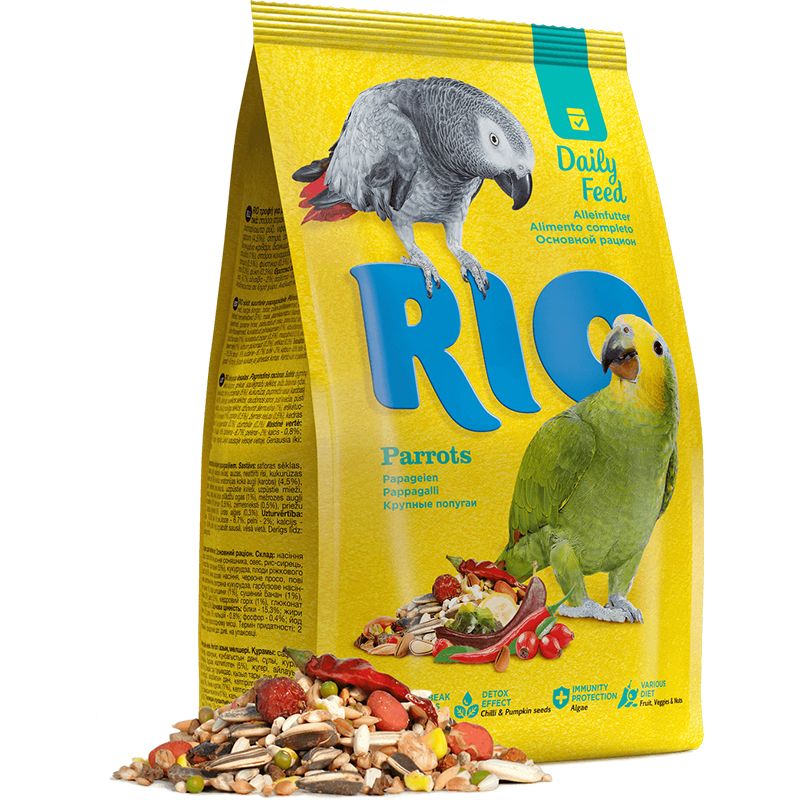 Корм для птиц RIO для крупных попугаев 500г корм для птиц rio для волнистых попугайчиков 500г