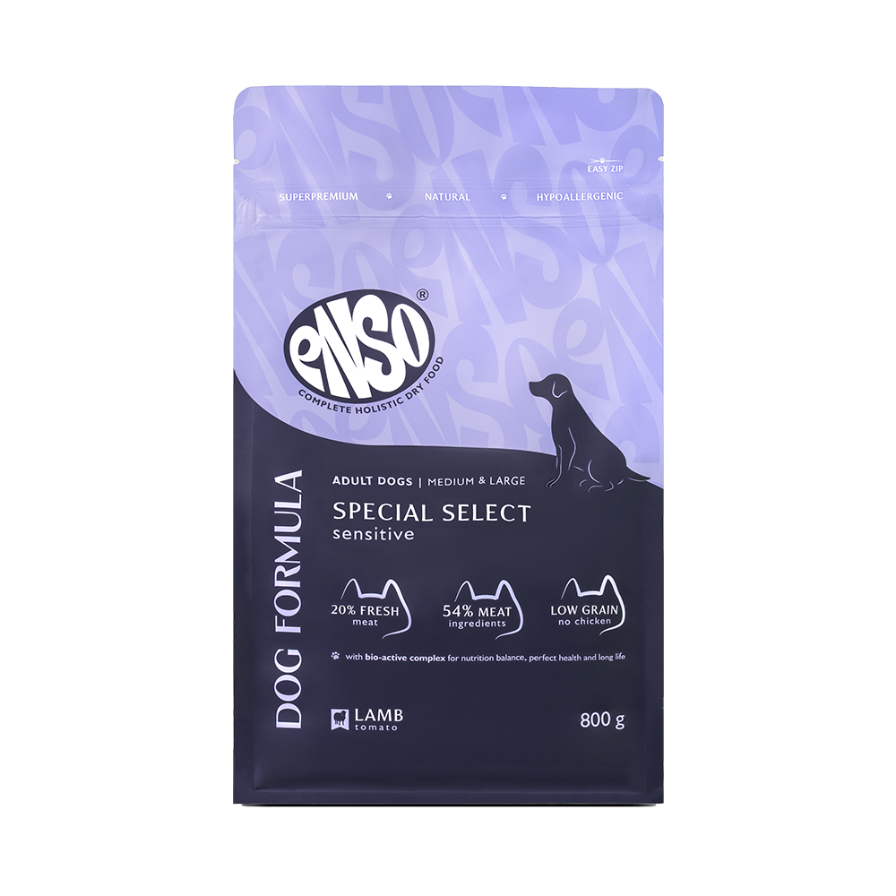 Корм для собак ENSO formula Special select для ср и крпород с ягненком и томатом сух 800г 997₽
