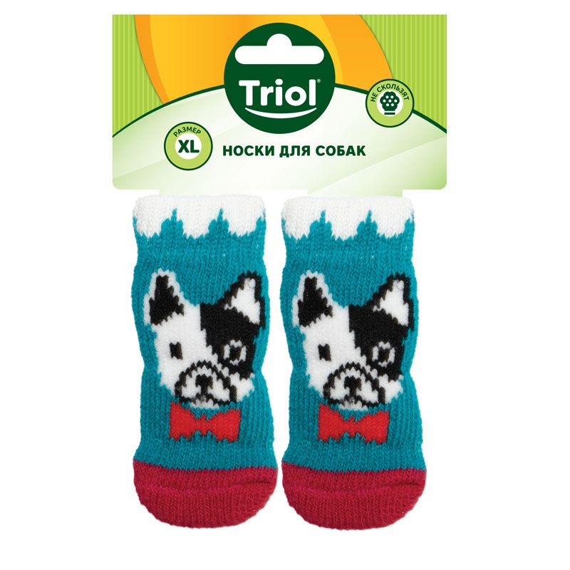 Носки для собак TRIOL Собачка, размер M носки для собак triol цветы размер m