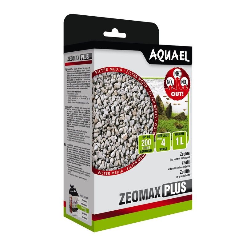 Наполнитель для аквариумных фильтров AQUAEL ZEOMAX PLUS (1 л) (цеолит) наполнитель для аквариумных фильтров цеолит натуральный 300 грамм