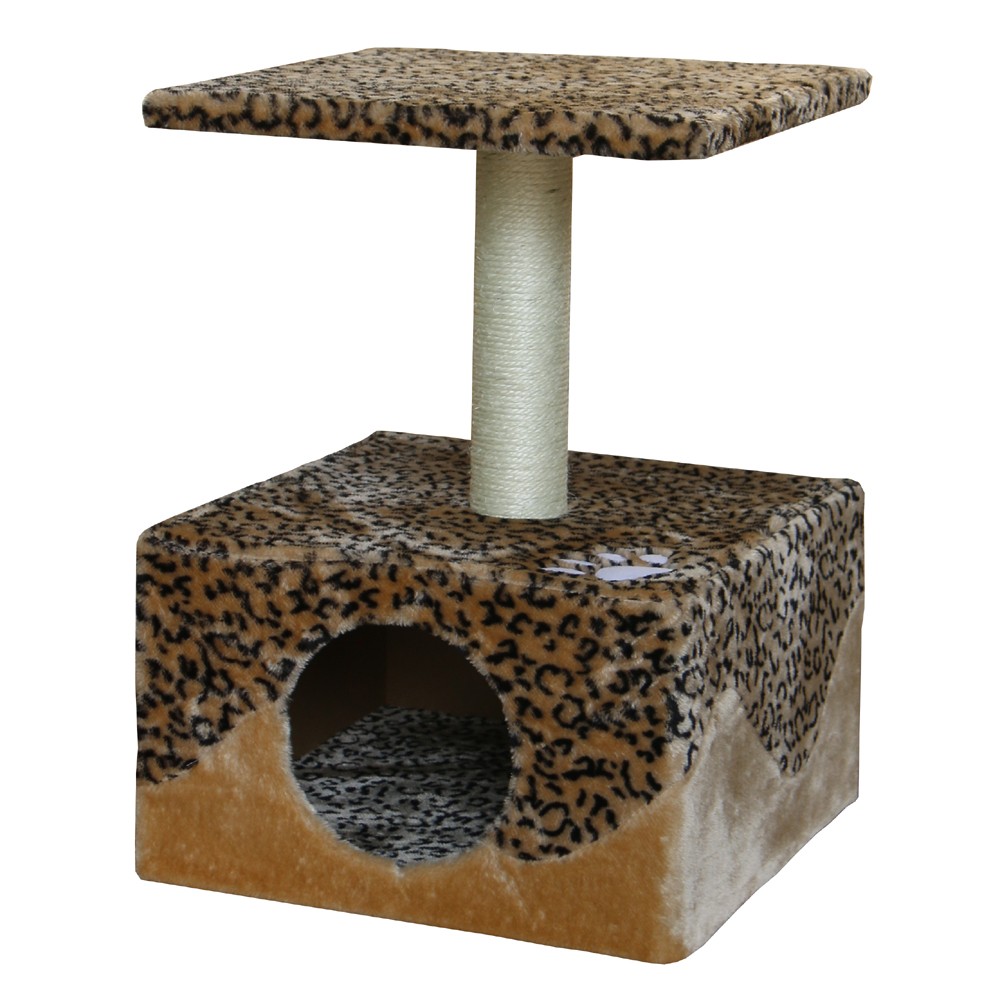 Дом-когтеточка для кошек Foxie Леопард 40х40х60см цена и фото