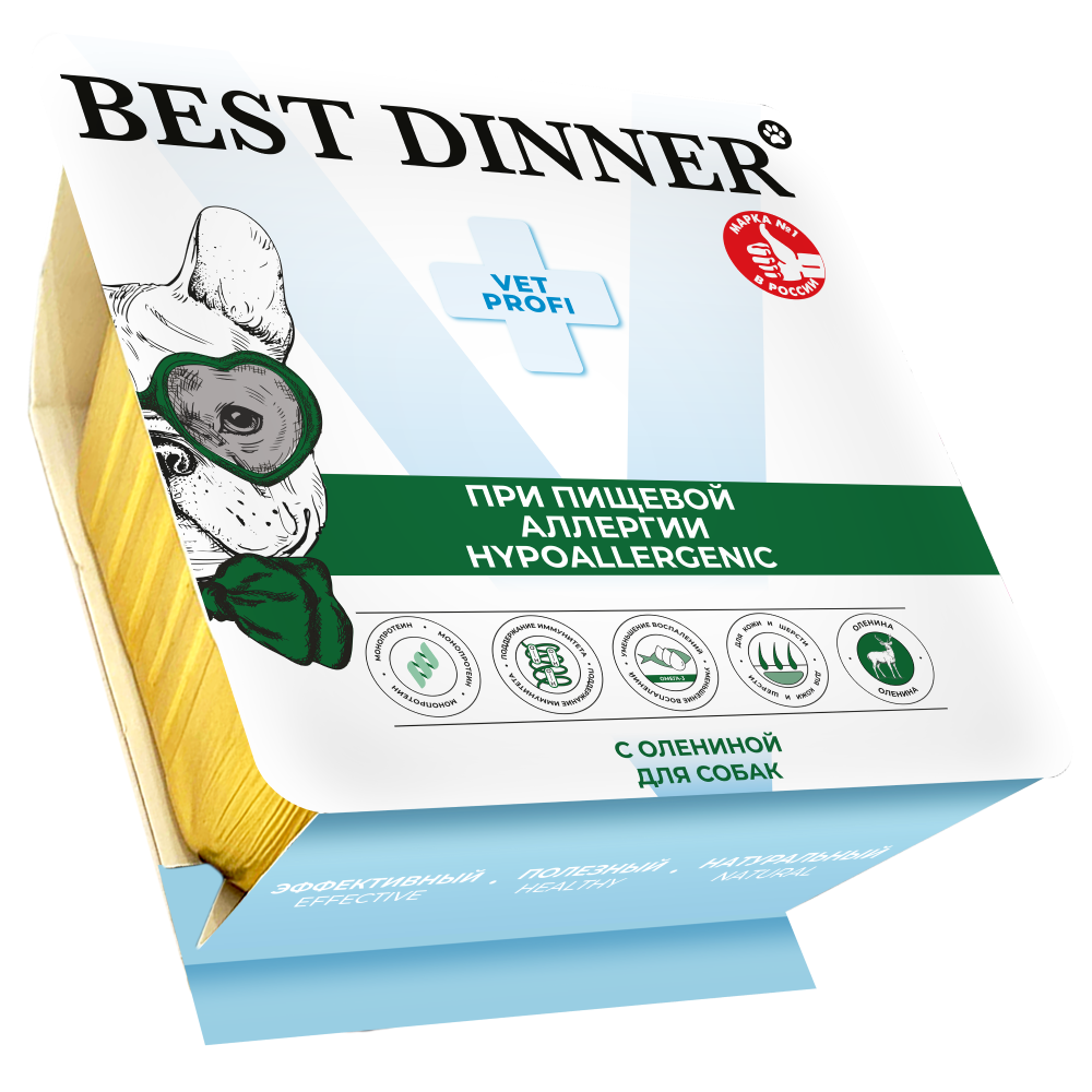 Корм для собак Best Dinner Vet Profi Hypoallergenic при пищ.аллергии, паштет с олениной ламист. 100г