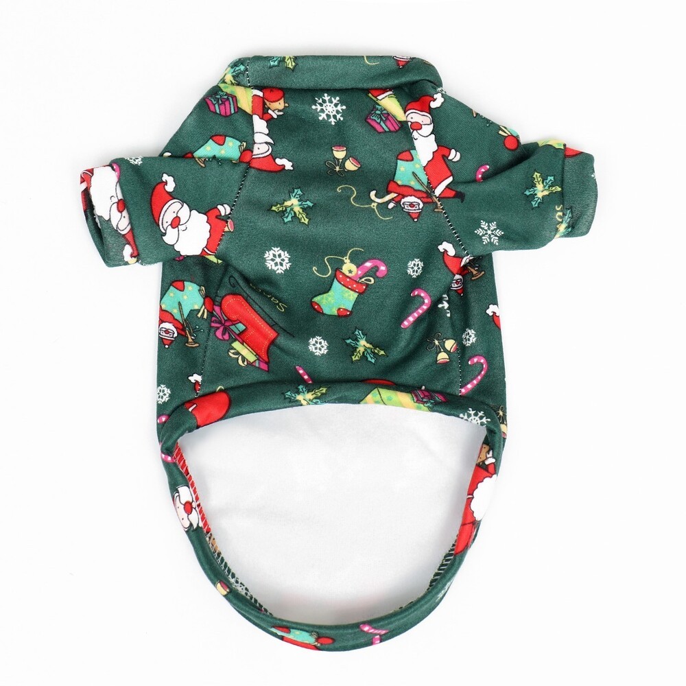 Кофта для животных SIMA LAND Подарки новогодняя, размер XS, зелёный (ДС 20см, ОШ 22см, ОГ 30см)
