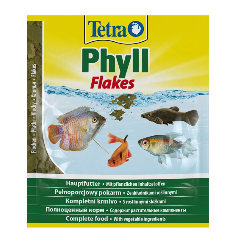 Корм для рыб TETRA Phyll в хлопьях для всех видов рыб 12г корм для рыб tetra guppy в хлопьях для живород пецилиевых рыб гуппи 100мл