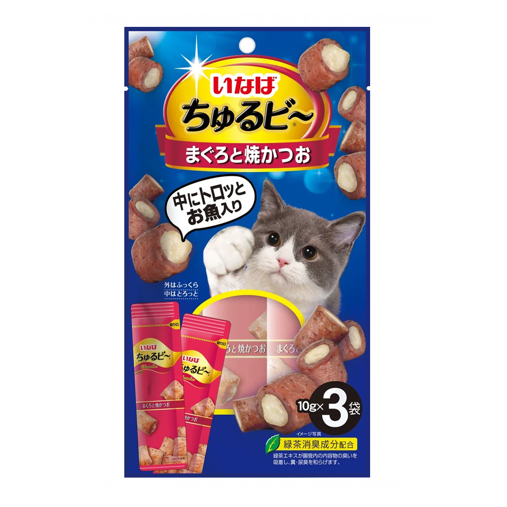 Лакомство для кошек INABA Ciao Churu Bee Запеченные трубочки Микс Тунцов 10гх3шт