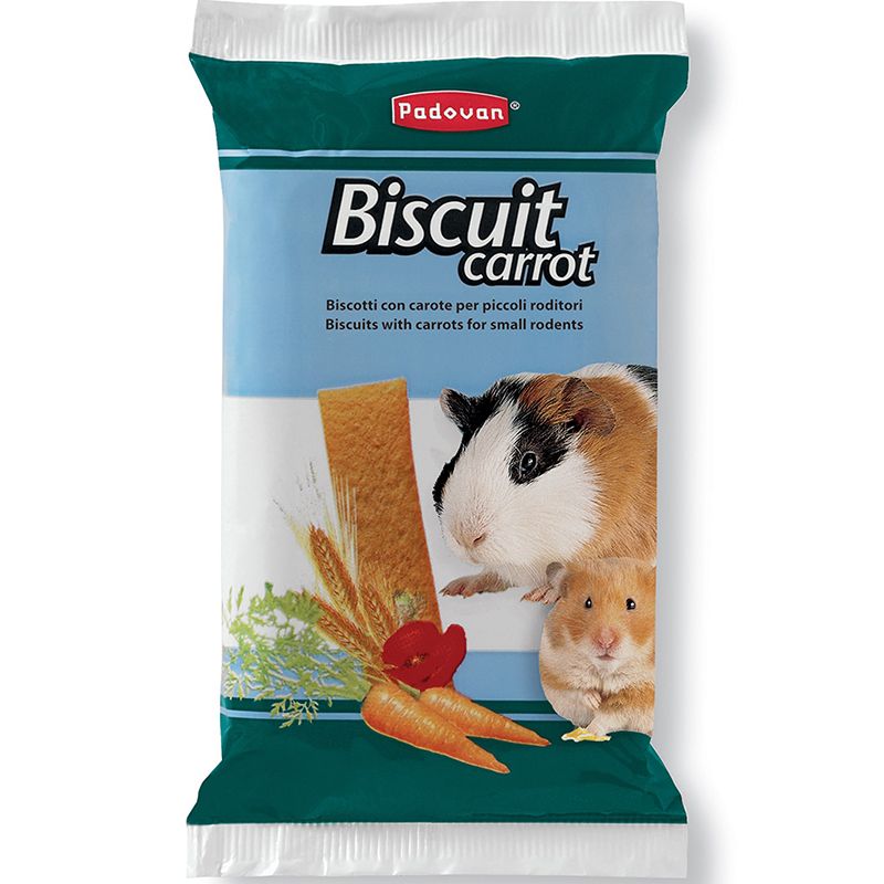 Корм для грызунов Padovan Biscuit Carrot бисквиты с морковью 30г лакомство бисквиты padovan biscuit carrot для грызунов морковные 30 г