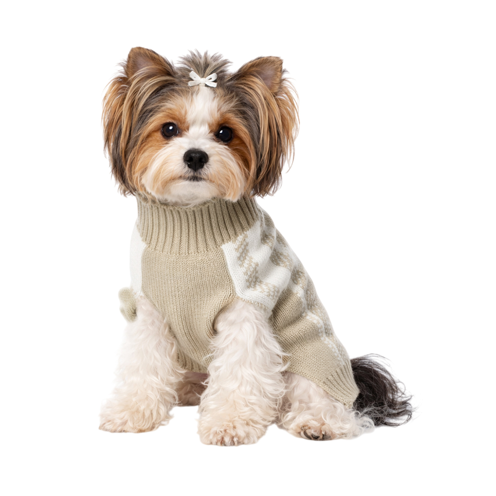 Свитер для собак Foxie Beige geometry бежевый р. S (длина спины 30см, обхват груди 38-45см)