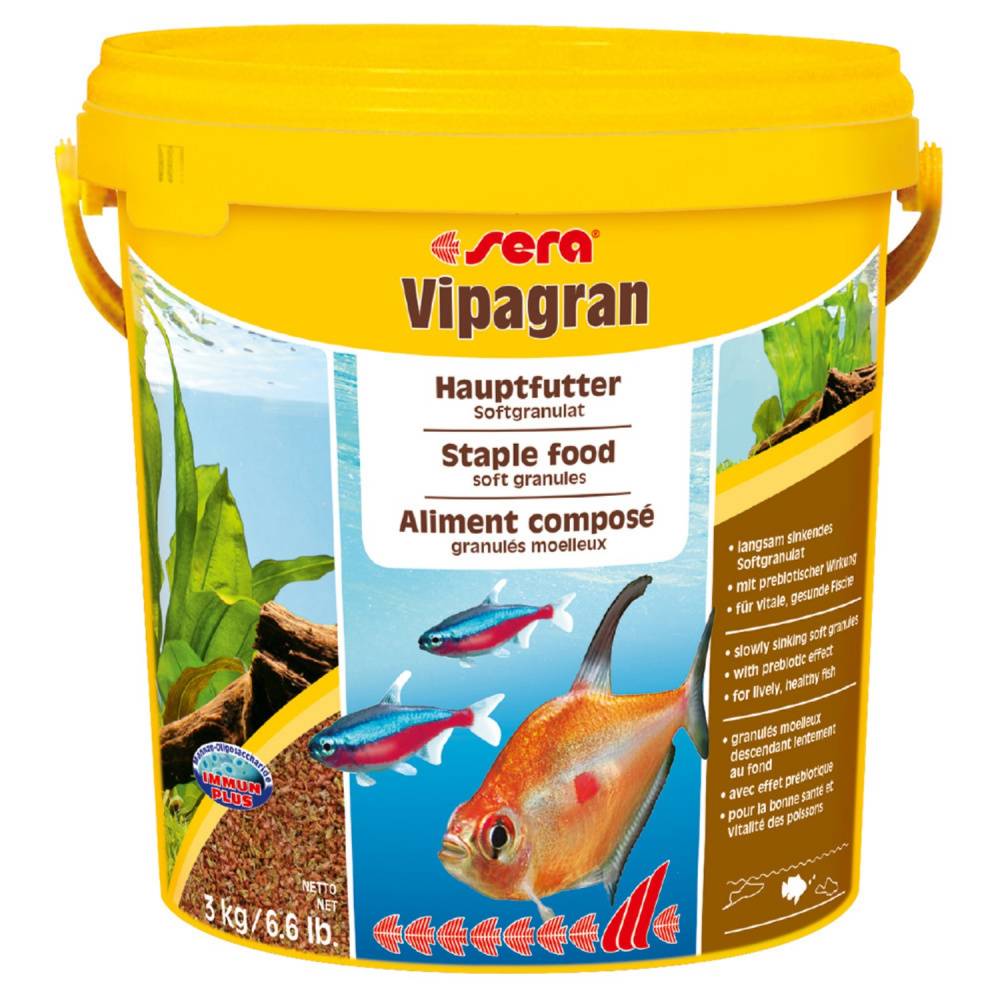 корм для рыб 3кг 3шт Корм для рыб SERA Vipagran основной в гранулах 10000мл (3кг) (ведро)