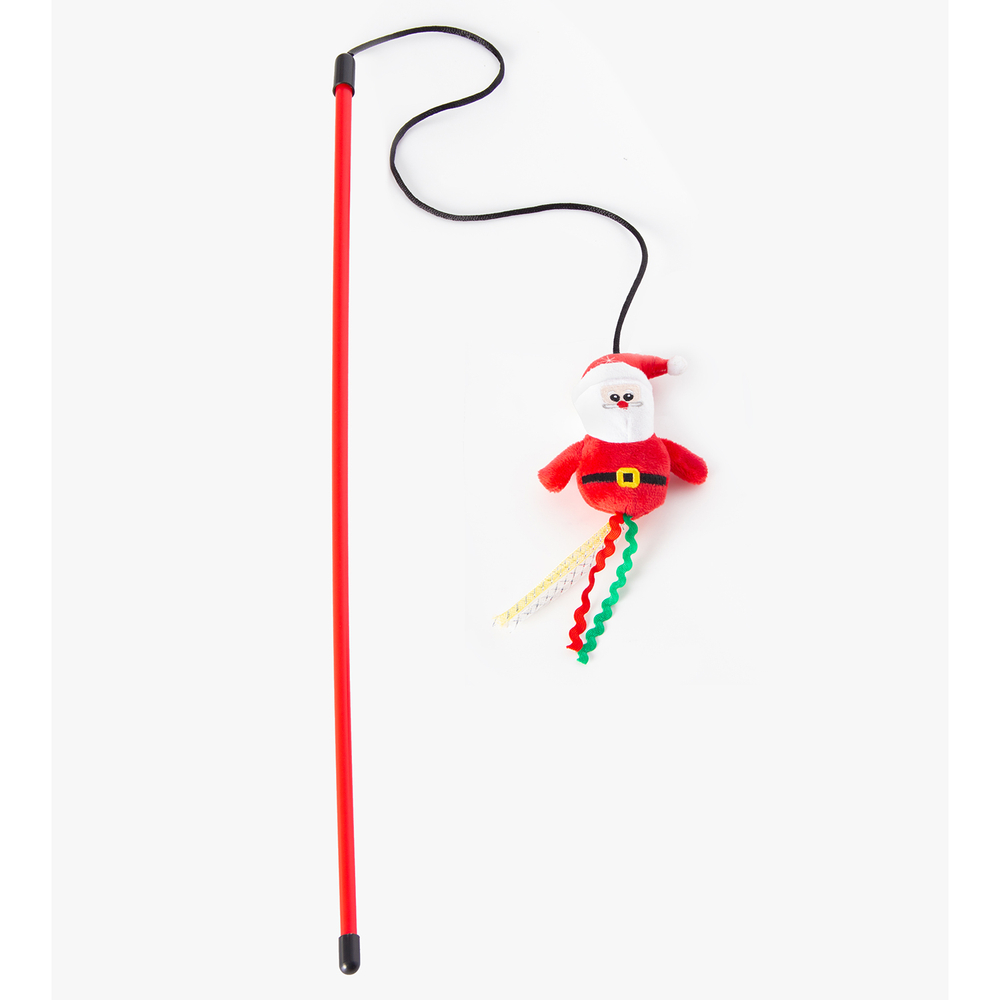Игрушка для кошек MrKranch дразнилка Дед мороз плюшевая с кошачьей мятой 46см красная 329₽