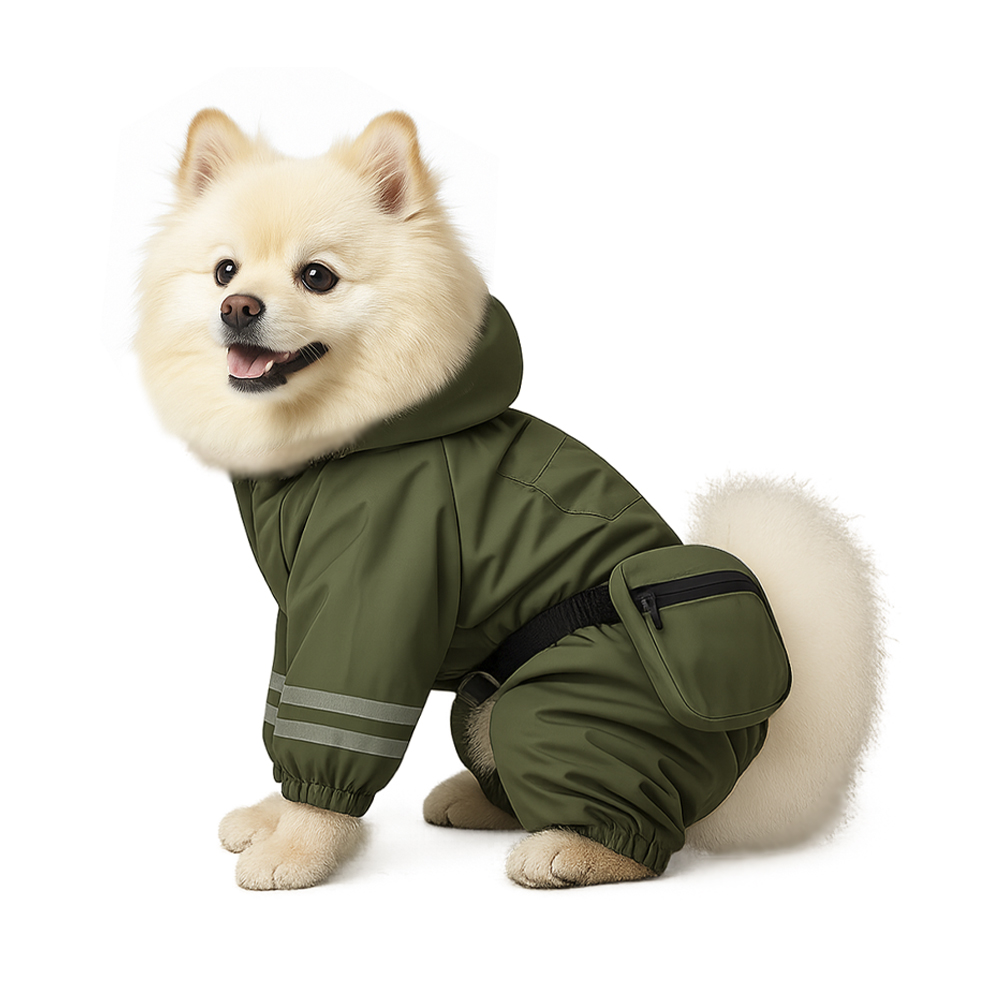 Комбинезон-дождевик для собак Foxie Grass зеленый р M длина спины 35см обхват груди 34-38см 1008₽