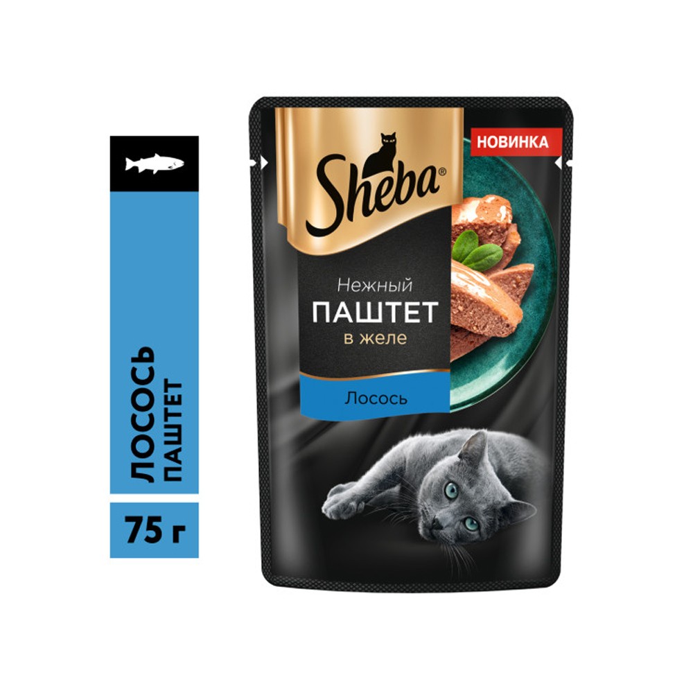 Корм для кошек SHEBA паштет с лососем пауч 75г корм для кошек sheba телятина язык пауч 75г