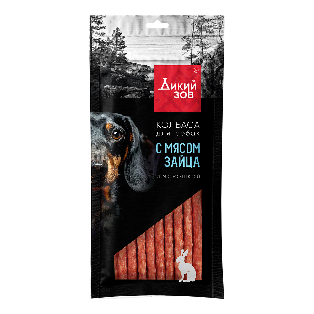 Лакомство для собак TITBIT Дикий Зов Колбаса с мясом зайца и морошкой 85г