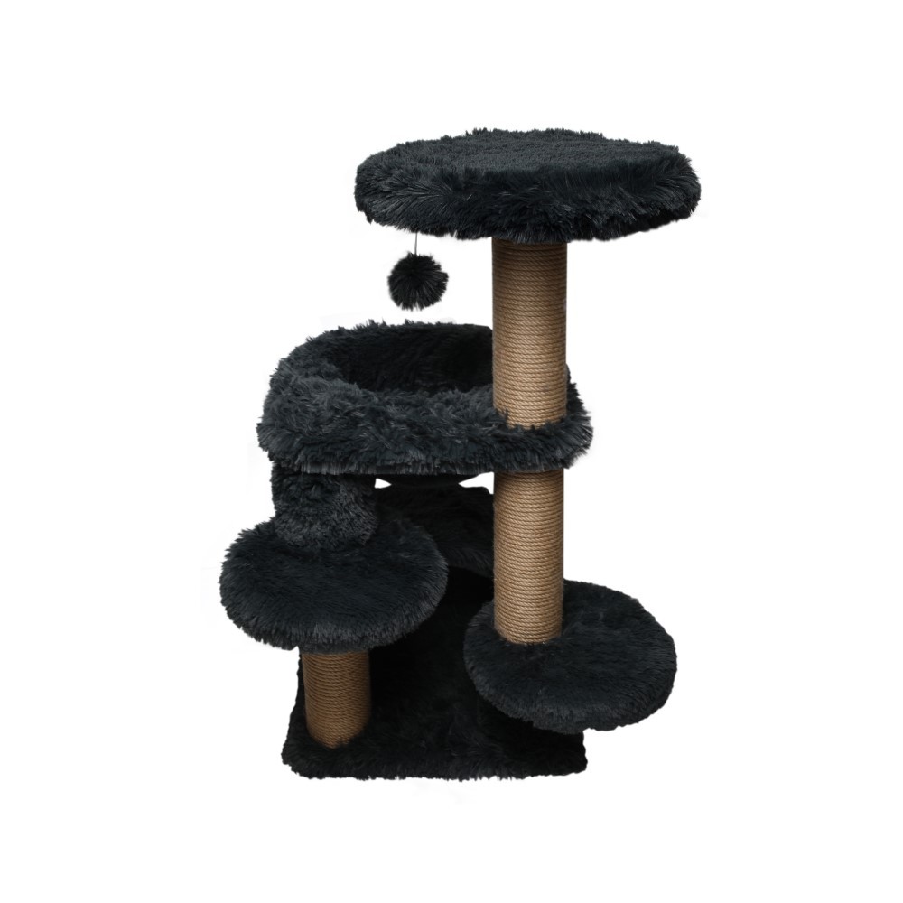 Когтеточка для кошек DUBEX Fluffy Сave с гамаком и домиком черная 60x65x84см 4149₽