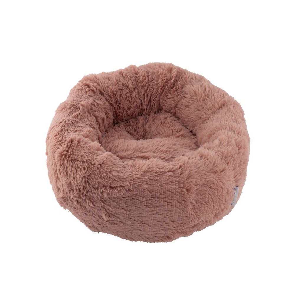 Лежак для животных Foxie Softy 55x55см круглый из меха бежево-розовый