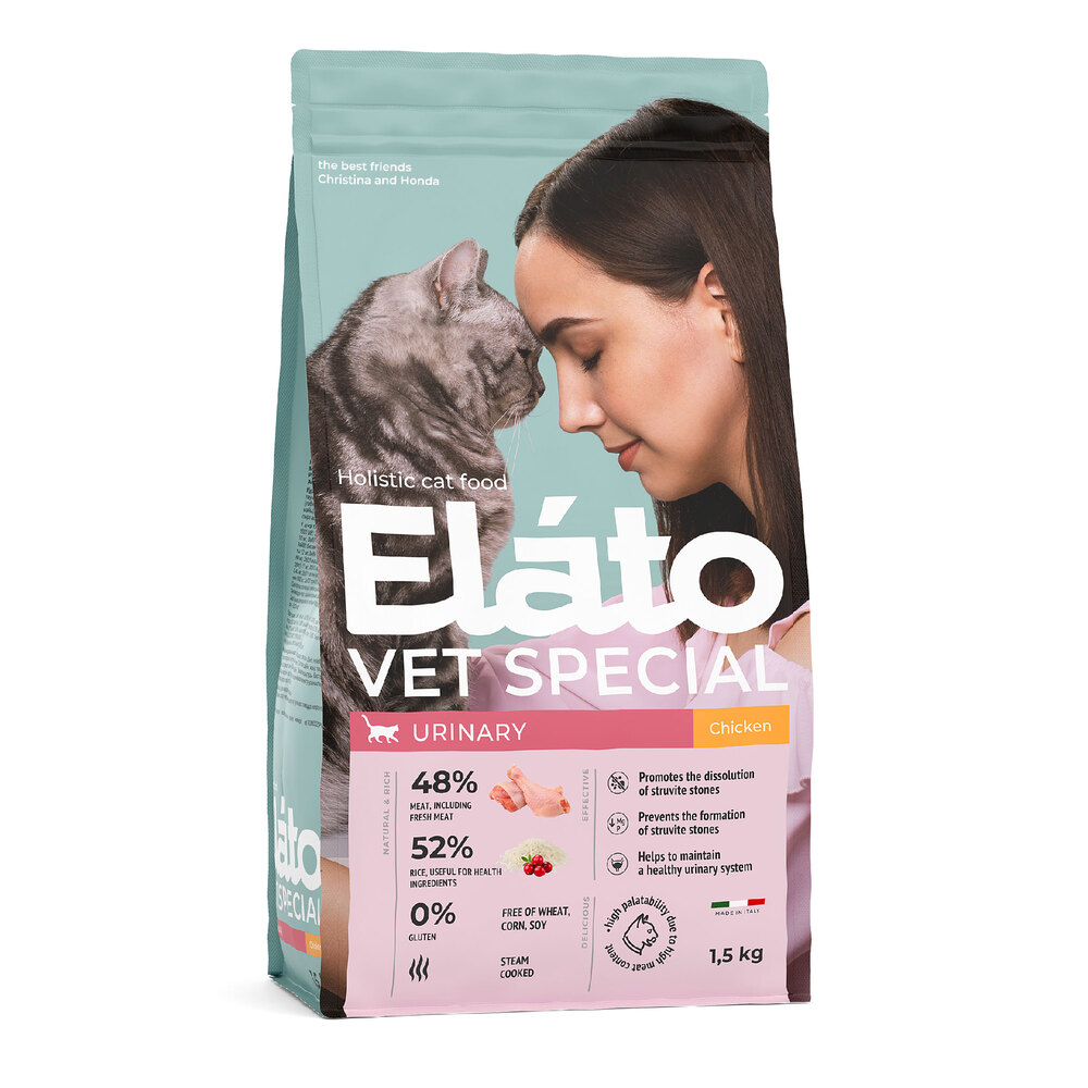 Корм для кошек Elato Holistic Vet Special Urinary курица сух 15кг 3910₽