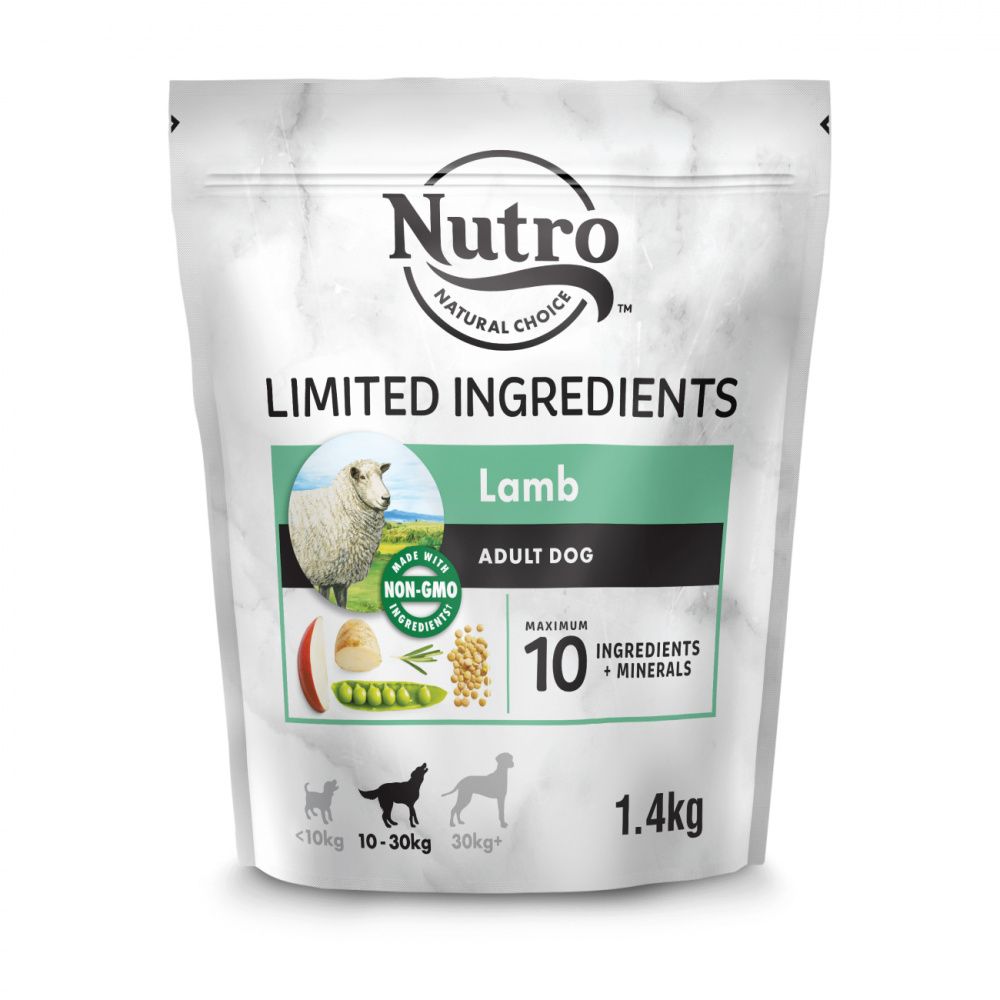 Корм для собак NUTRO с чувствительным пищеварением с ягненком и экстрактом розмарина сух. 1,4кг