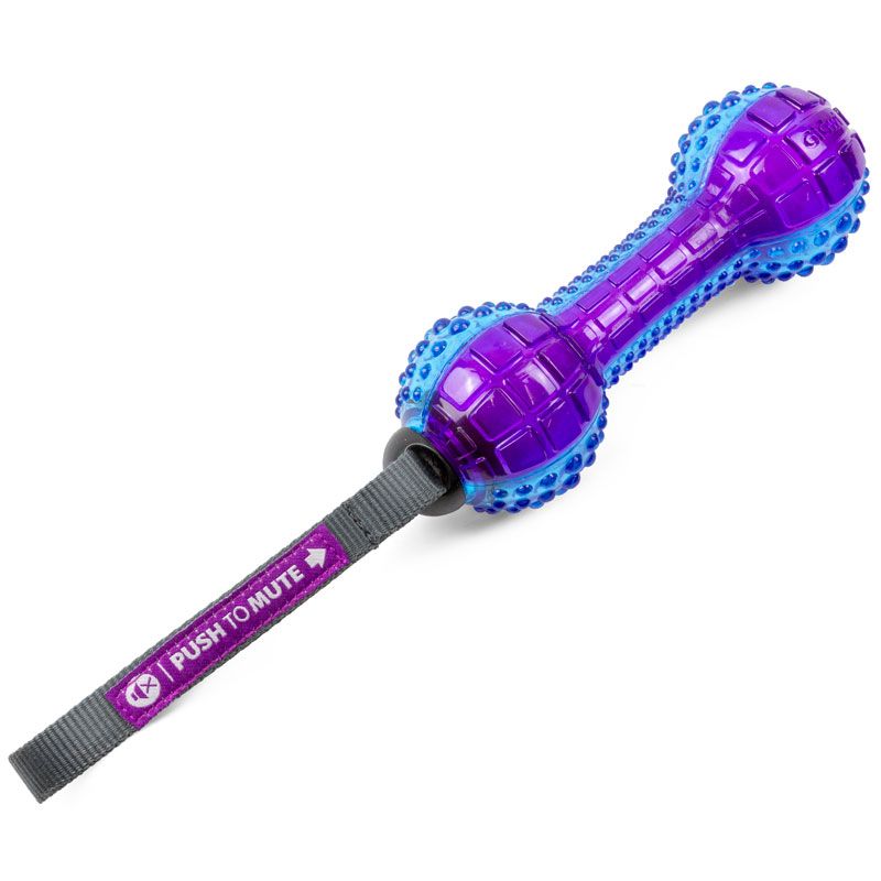 Игрушка для собак GIGWI Push To Mute Гантель с отключаемой пищалкой 18см
