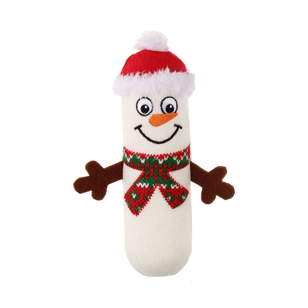 цена Игрушка для собак GIGWI X-mas Tales Маленький снеговик с пищалкой 18см