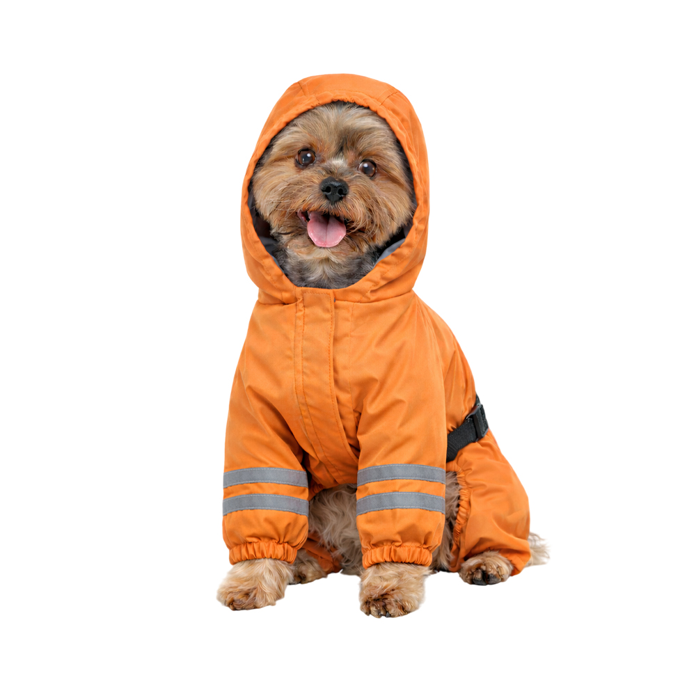 Дождевик-комбинезон для собак Foxie Orange Adventure S (длина спины 30см) оранжевый