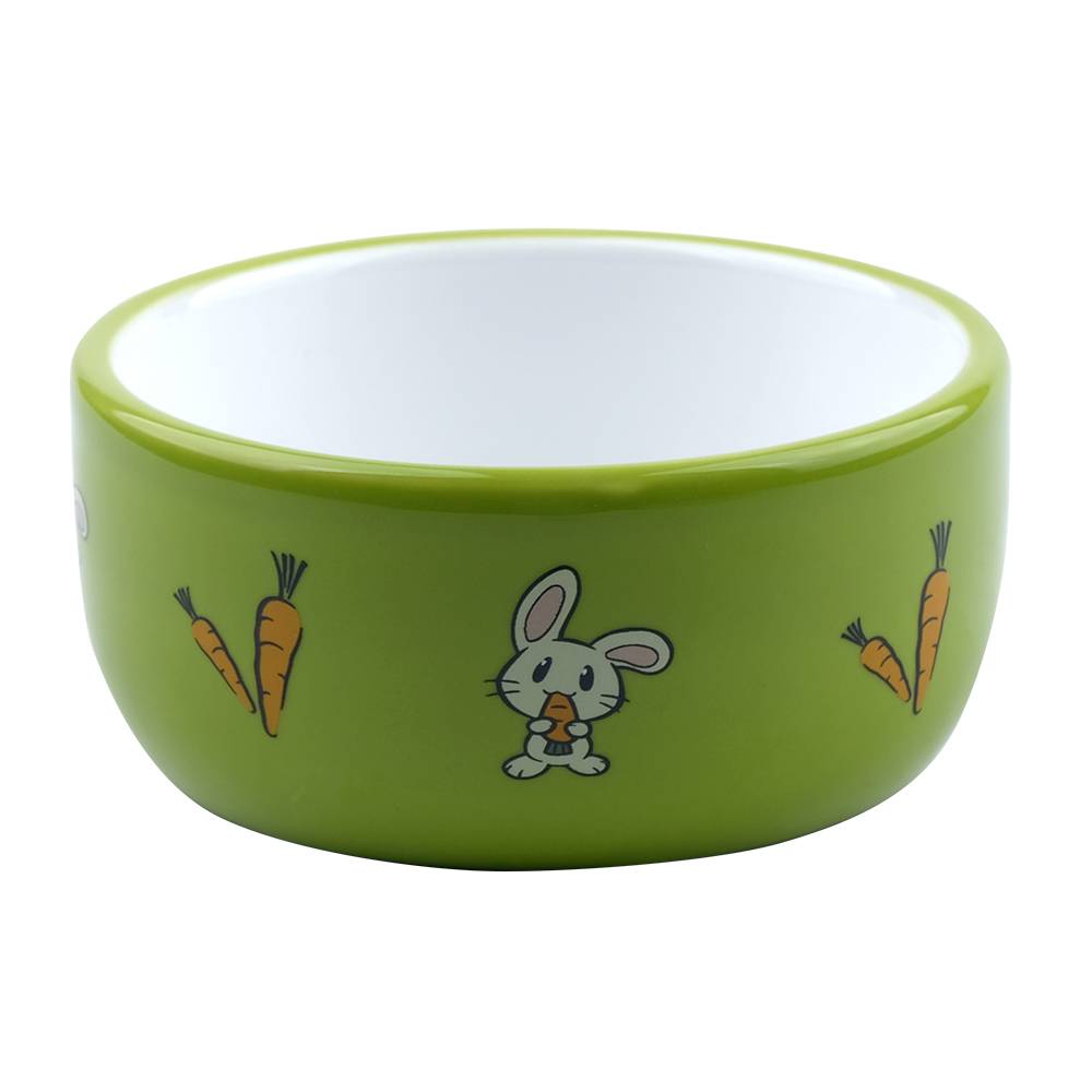 Миска для грызунов Foxie Bunny зеленая керамическая 12х12х5,5см 320мл цена и фото