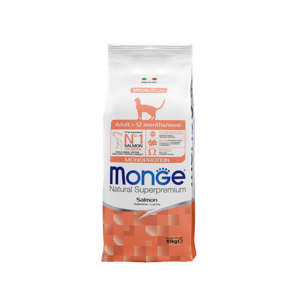 Корм для кошек Monge Cat Monoprotein Salmon лосось сух 10кг 11280₽