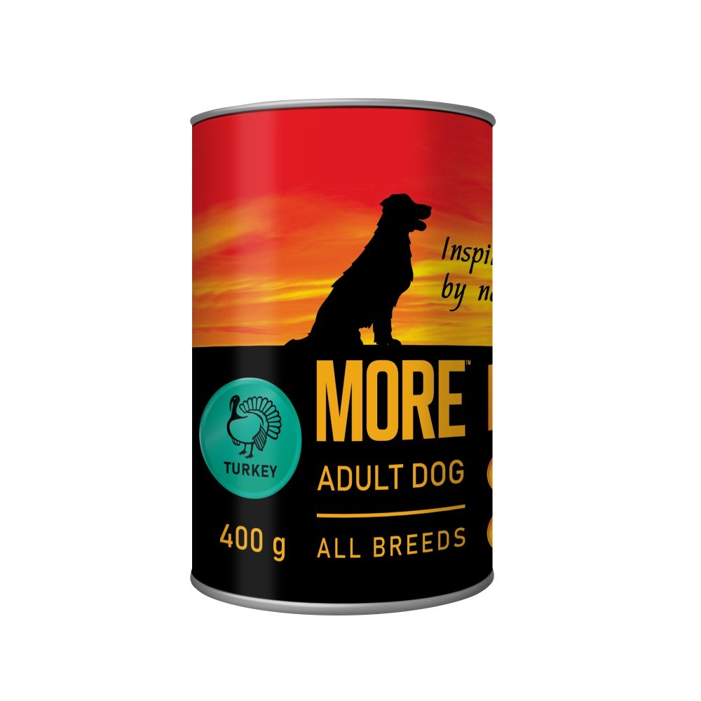 Корм для собак MORE паштет из индейки банка 400г [28026] консервы для собак беркли 400г 2 паштет из телятины италия