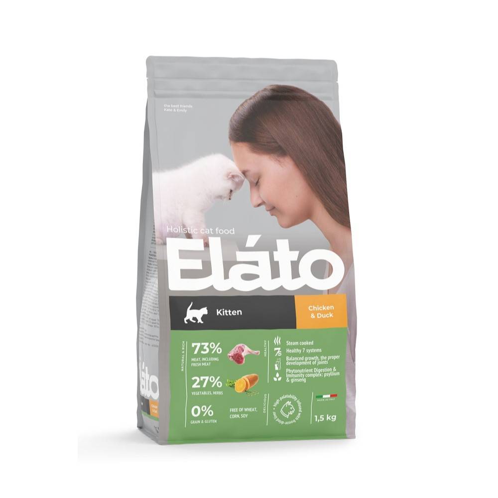 Корм для котят Elato Holistic курица, утка сух. 1,5кг