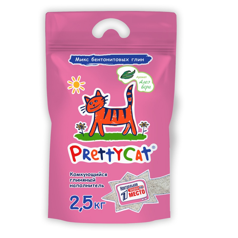 Наполнитель для кошачьего туалета PrettyCat Euro Mix комкующийся с Алоэ 2,5кг prettycat prettycat комкующийся наполнитель 5 кг