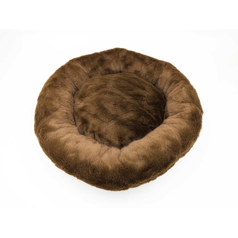 Лежак для животных Foxie Furry 45х45см круглый из меха коричневый 598₽