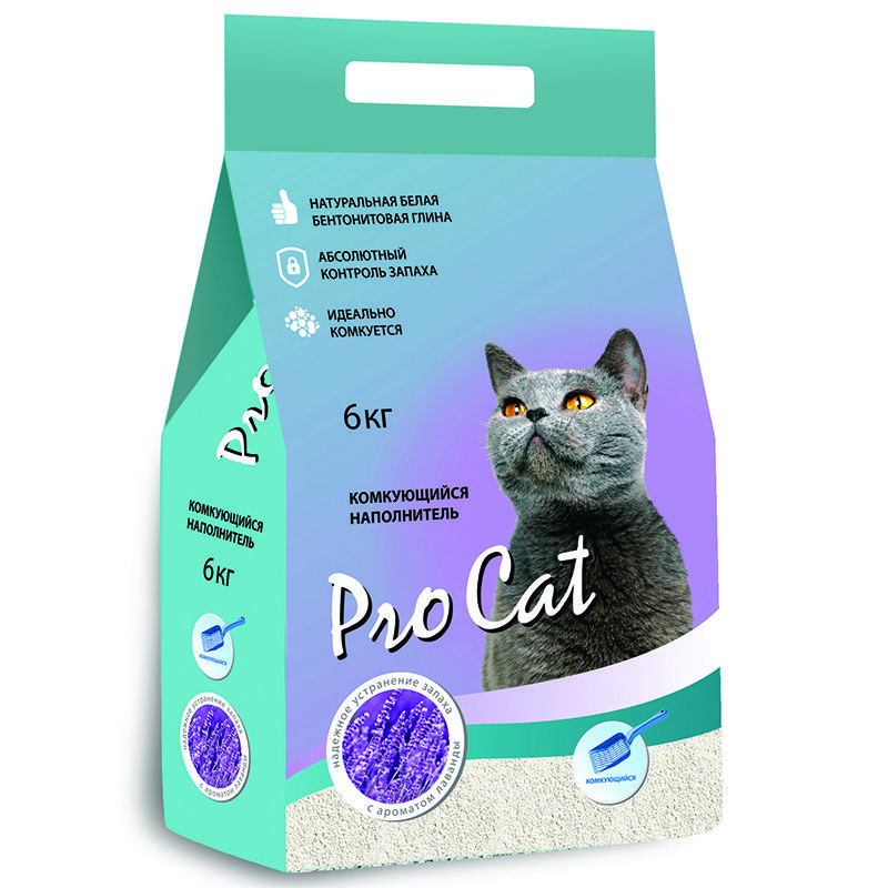 контейнер pet life cat 6кг 15л curver 03883 l30 00 Наполнитель для кошачьего туалета Pro Cat Lavanda комкующийся из экстра белой глины 6кг