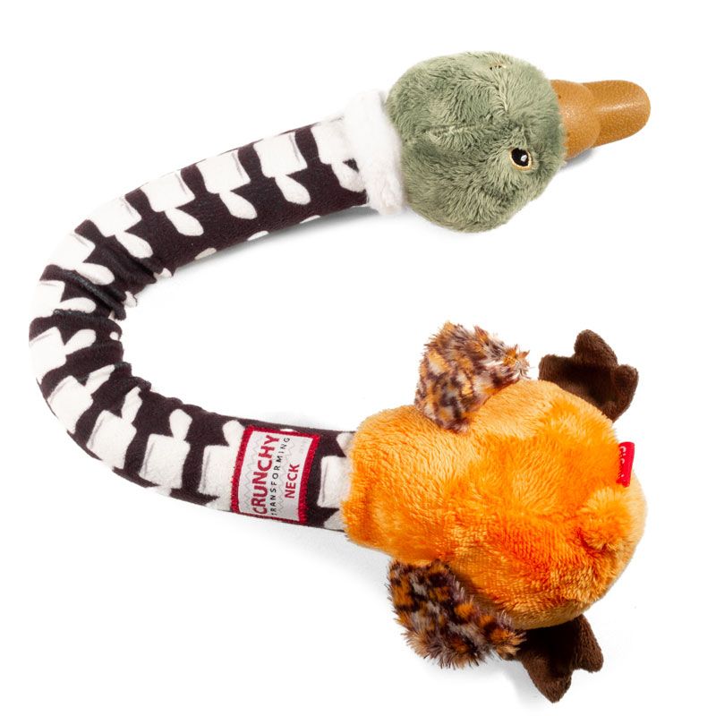 Игрушка для собак GIGWI Утка с хрустящей шеей и пищалкой 54см, серия Crunchy Neck
