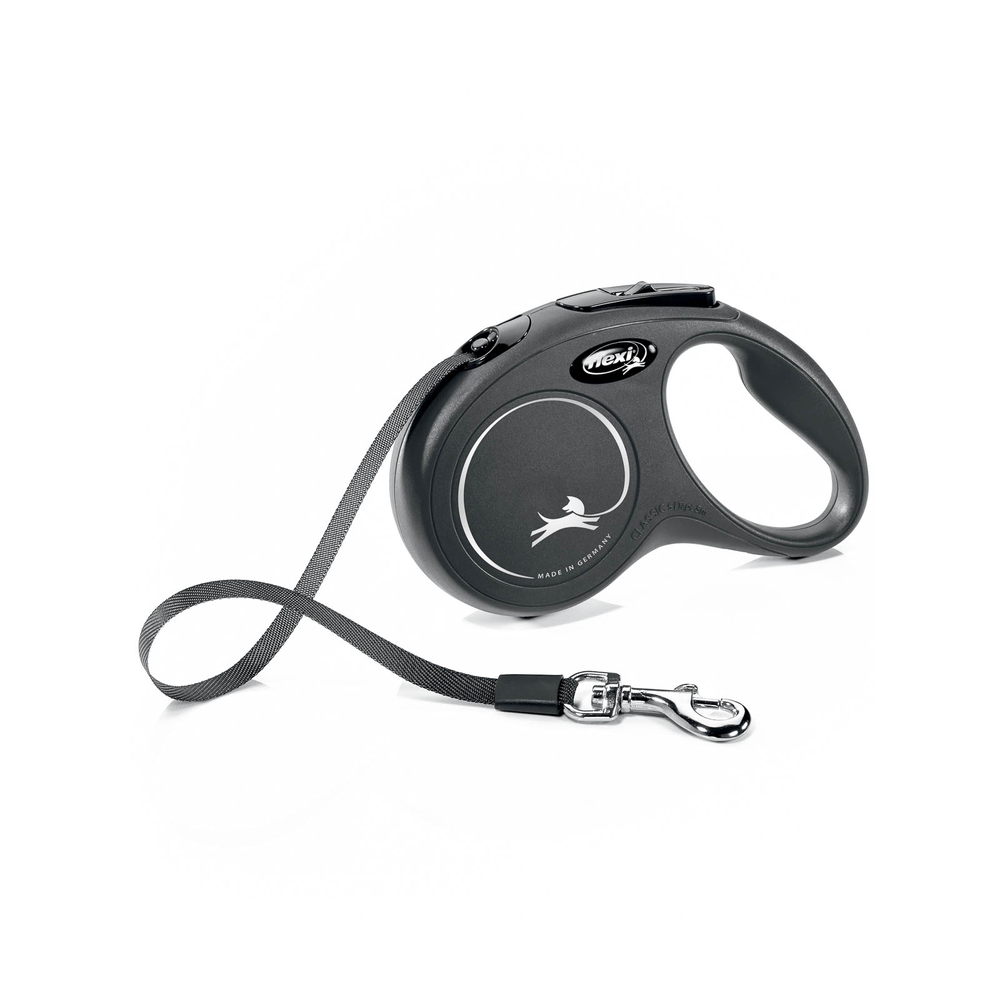 Рулетка для собак Flexi New Classic S (до 15кг) лента 5м черная