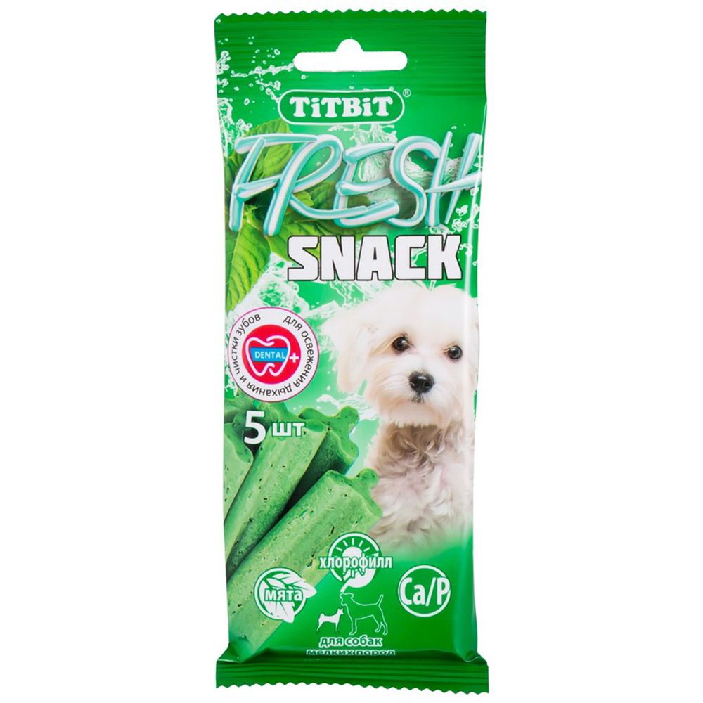 цена Лакомство для собак TITBIT Снеки Fresh для мелких пород (5 шт)