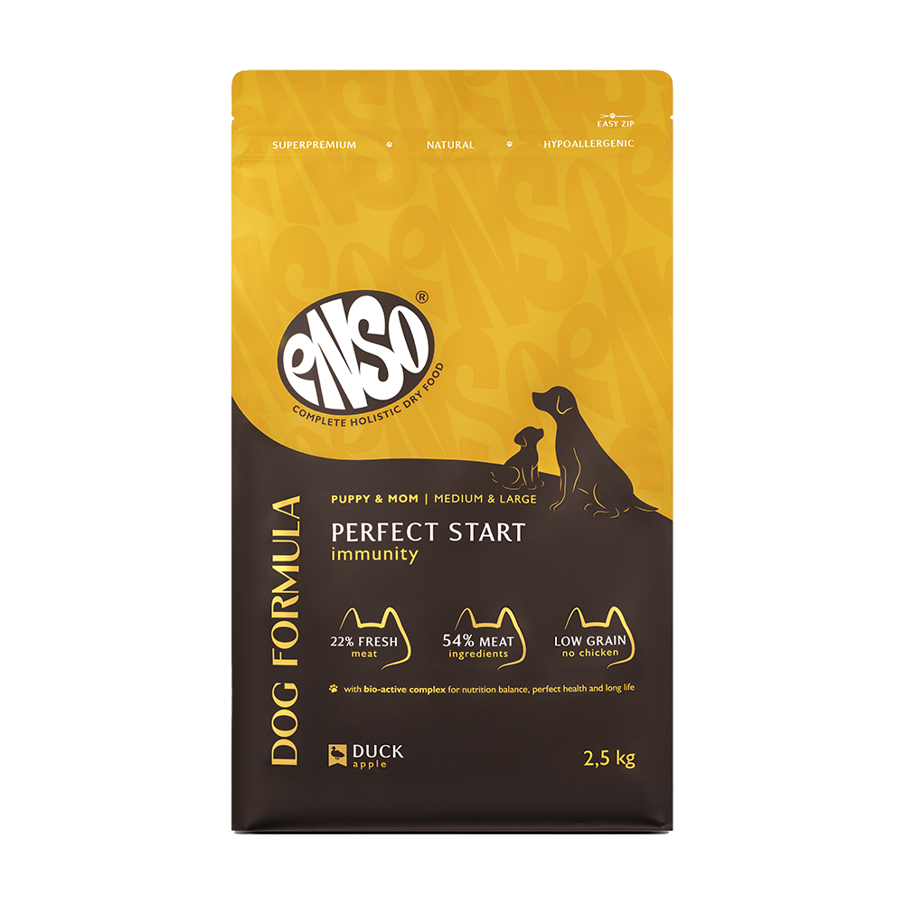 Корм для щенков береми кормсобак ENSO DF Perfect start для сри крпородутка с яблоком сух25кг 2585₽