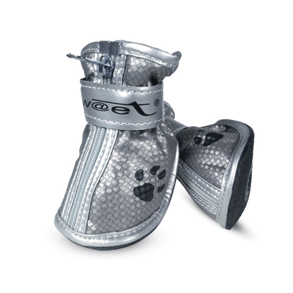 Ботинки для собак TRIOL YXS082-4 серебряные с лапками 55х45х55мм (уп.4шт.)