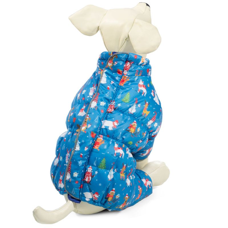 Комбинезон для собак TRIOL зимний с молнией на спине Рождество L, размер 35см