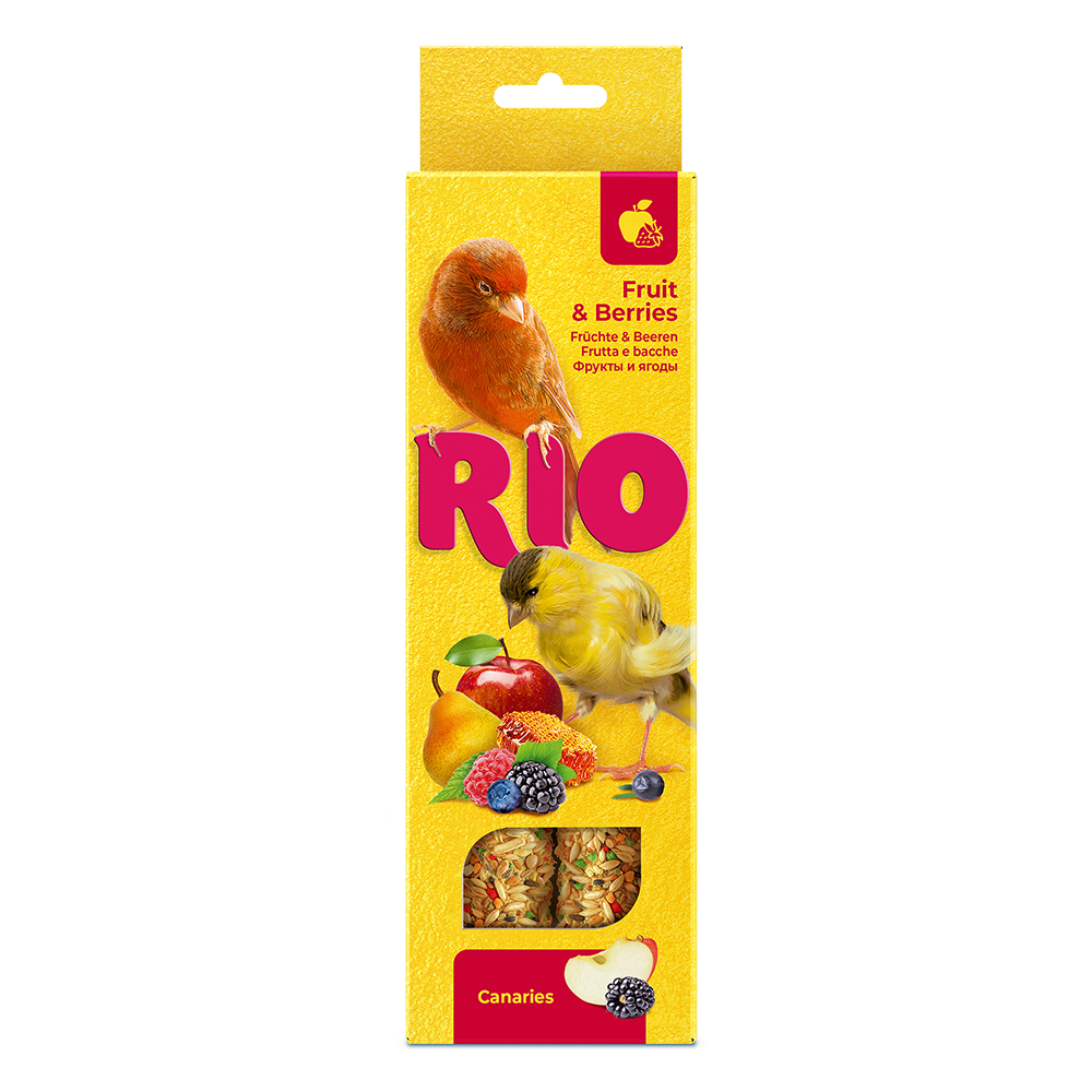 Лакомство для птиц RIO Палочки для канареек с фруктами и ягодами 2х40г 330₽