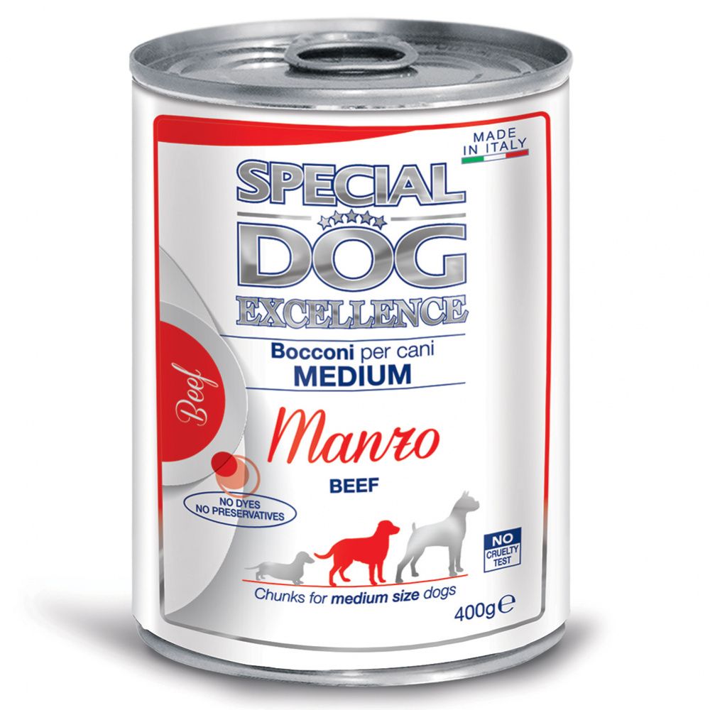 Корм для собак SPECIAL DOG EXCELLENCE Chunkies для средних пород, говядина банка 400г