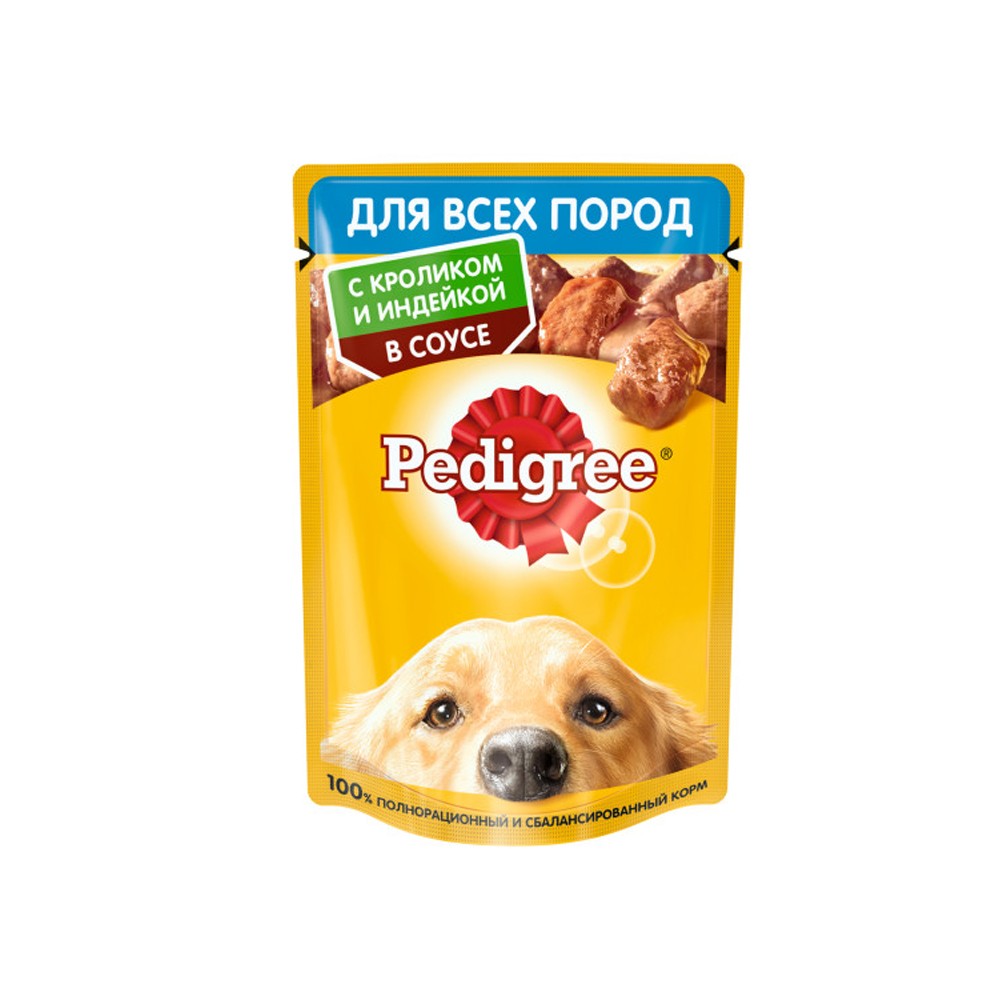 Корм для собак Pedigree Кролик, индейка пауч 85г