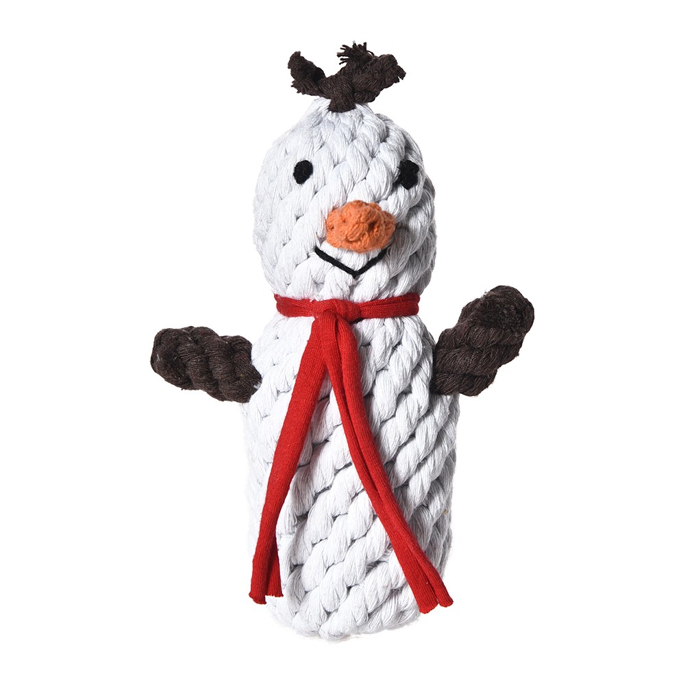 цена Игрушка для собак Foxie Snowman Снеговик плетеный 17см